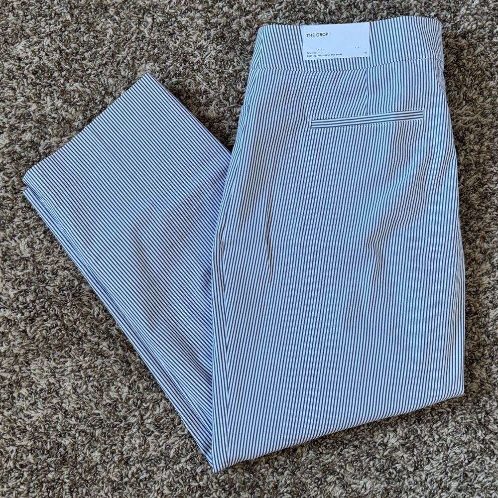 NWT Ann Taylor Factory Pinstripe Cropped Pants size 12